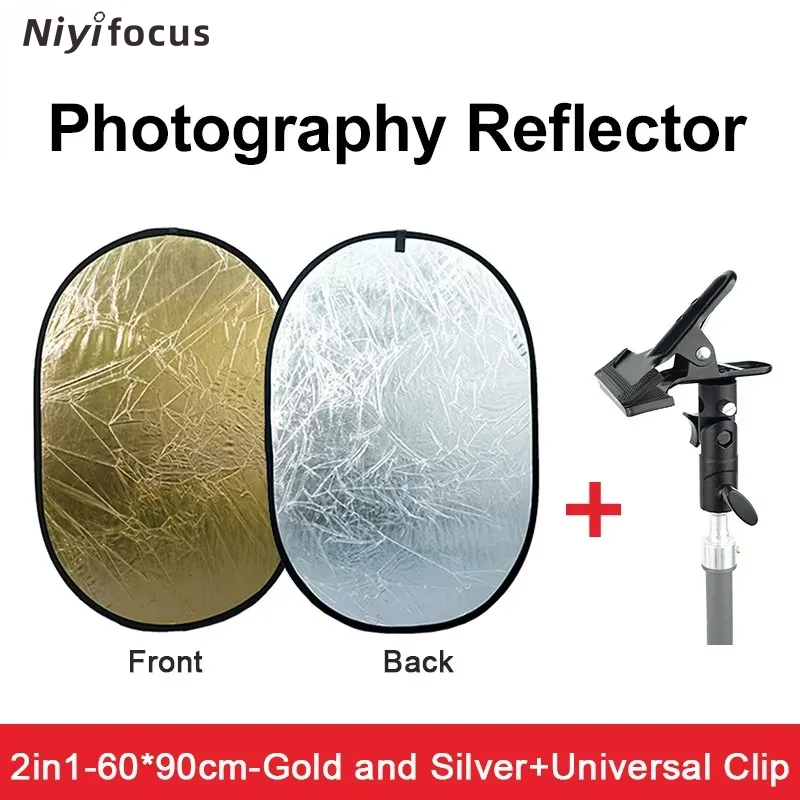 Photography Lighting Reflector - 2'si 1 Arada Yuvarlak Taşınabilir Reflektör