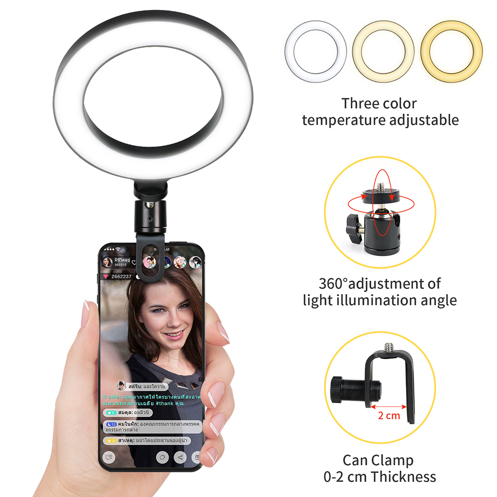 Photography Lighting Youtube - 16cm LED Video Işığı, Standlı Selfie