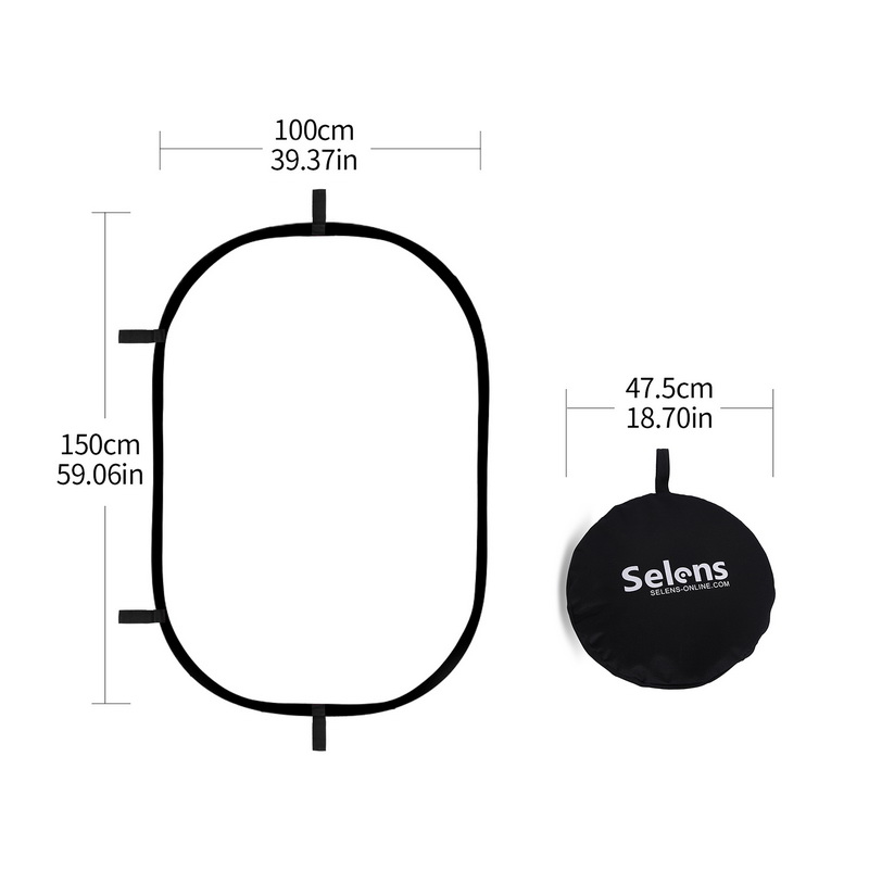 Photography Lighting Reflector - 100X150CM katlanabilir Oval reflektör yumuşak işık
